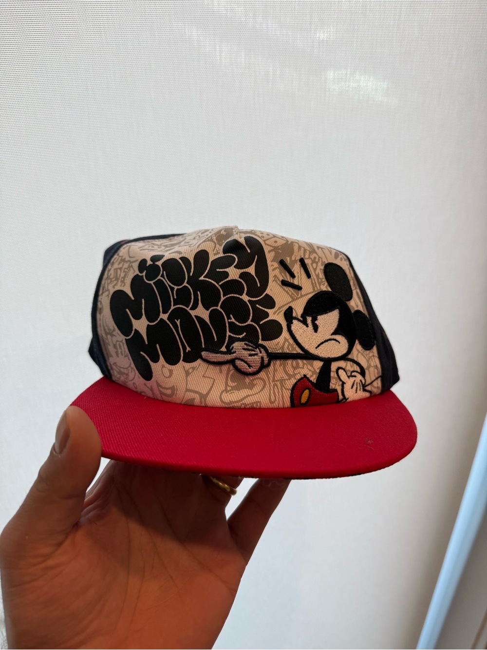 Disney Kids Red and Beige Mickey Graphic Snapback Hat